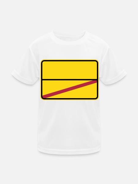 Traffic sign to be personalized with your text - Kids Functional T-Shirt - white - Front