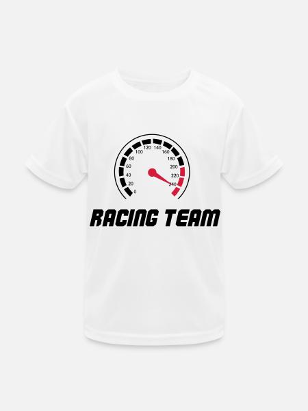 tacho racing team - Kinder Funktions-T-Shirt - Weiß - Vorne
