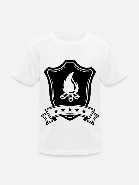 Armoiries du feu de camp - T-shirt sport Enfant - blanc - Devant