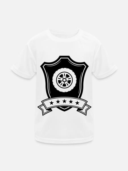 Reifen tuning Wappen - Kinder Funktions-T-Shirt - Weiß - Vorne