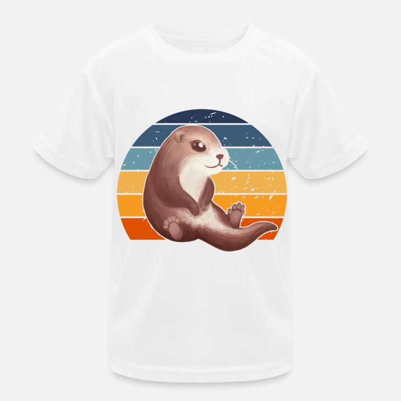 Süßer Retro Otter Kinder Funktions-T-Shirt