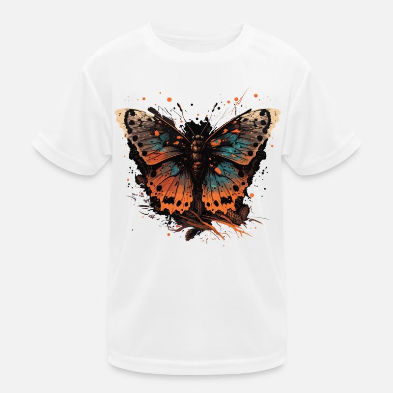 Brown Butterfly Kids Functional T-Shirt