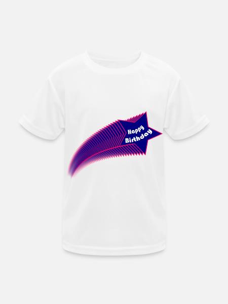 ANNIVERSARY. HAPPY BIRTHDAY. HAPPY BIRTHDAY. - Kids Functional T-Shirt - white - Front