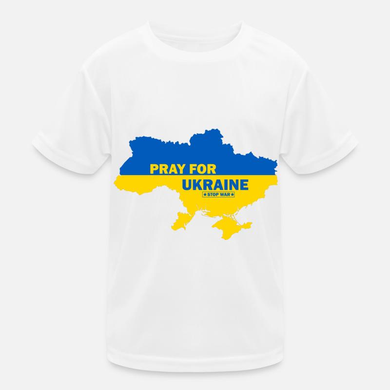 Pray For Ukraine Kinder Funktions-T-Shirt