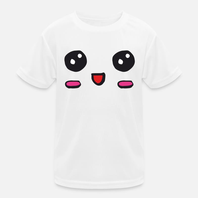 kawaii Gesicht mit offenem Lächeln Kinder Funktions-T-Shirt