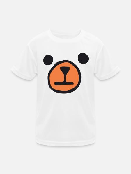 Bären Gesicht - Bär - Kinder Funktions-T-Shirt - Weiß - Vorne