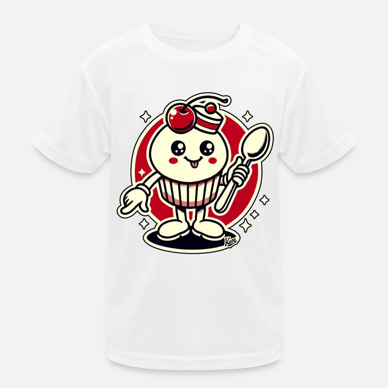 Cupcake Cherry Spoon Type Kids Functional T-Shirt
