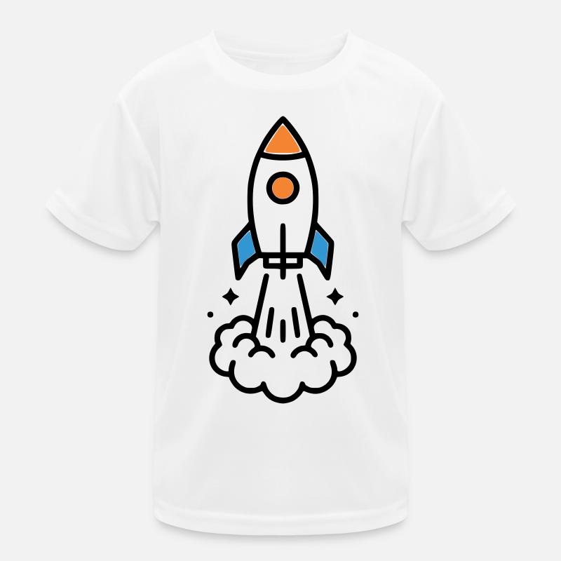 Rocket Launch Space Comic Kids Functional T-Shirt