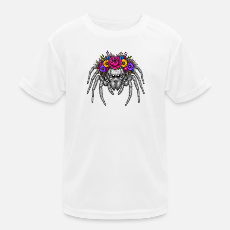 Illustration d’araignée en forme de couronne de fleurs T-shirt sport Enfant