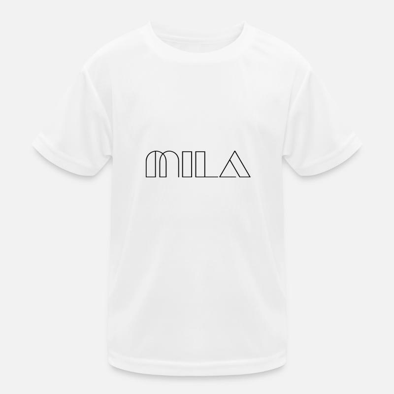Name Mila Modern Schwarz Kinder Funktions-T-Shirt