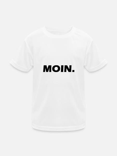 Moin. - Kinder Funktions-T-Shirt - Weiß
