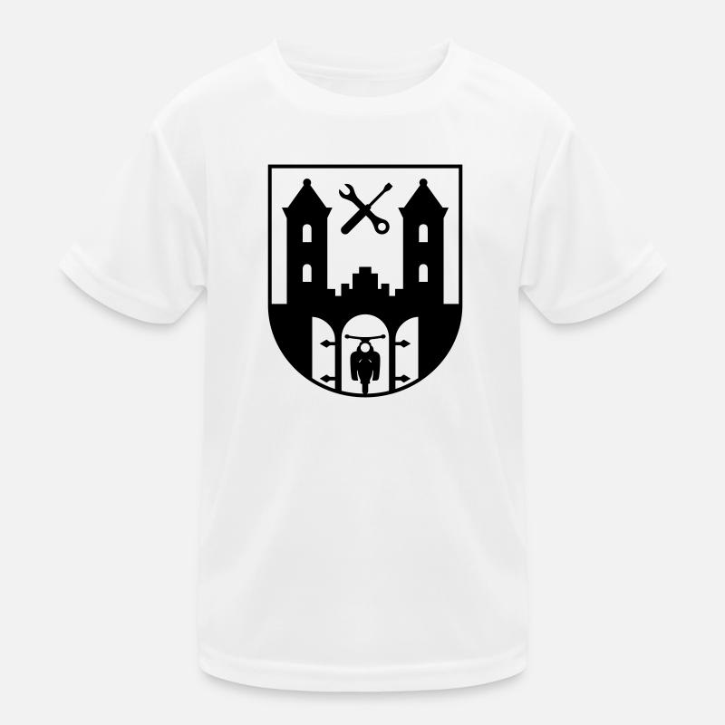 Suhl Emblem mit Star Sperber Habicht (+ Dein Text) Kinder Funktions-T-Shirt