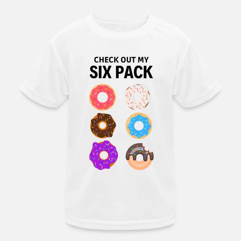 check out my six pack. Six pack donut Kids Functional T-Shirt