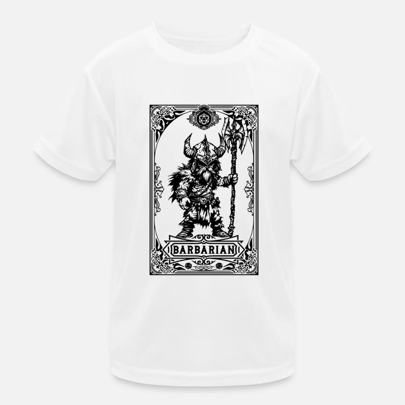 Barbarian RPG Tarot Card chibi Kids Functional T-Shirt