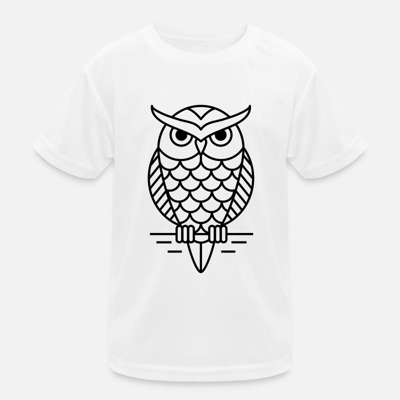 Eule Vogel Geschenk Hipster - Kinder Funktions-T-Shirt - Weiß