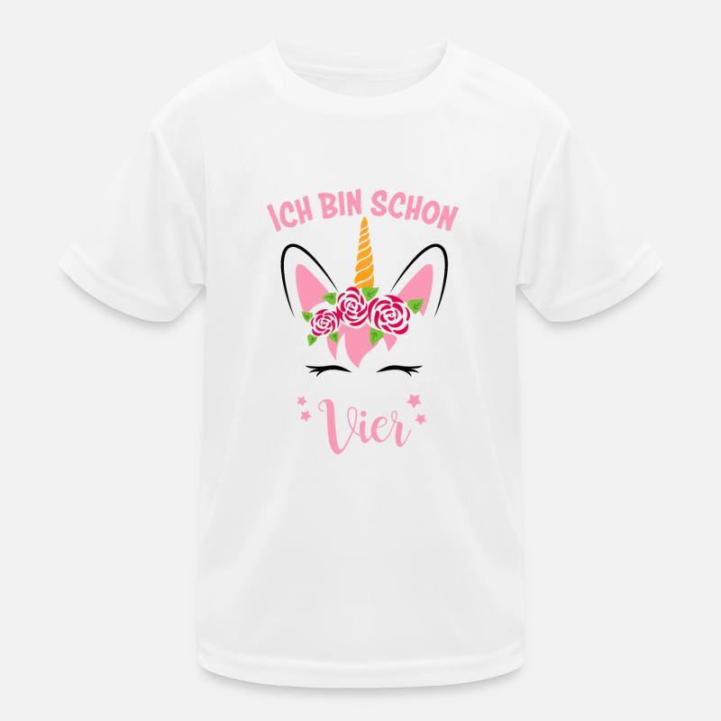 Einhorn geburtstag geburtstagskind vier Spruch Kinder Funktions-T-Shirt
