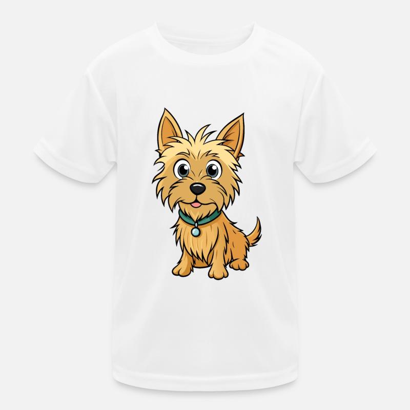 Kurioser Cairn Terrier Digitale Kunst Kinder Funktions-T-Shirt