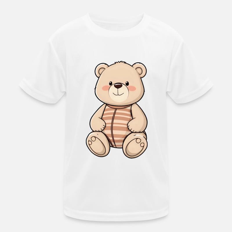 Ours en peluche douillet avec chemise rayée T-shirt sport Enfant