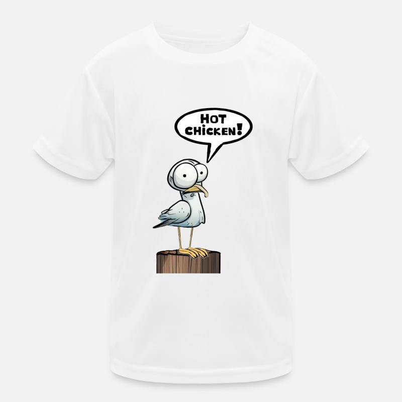Seagull Speech Bubble Hot Chicken Kids Functional T-Shirt