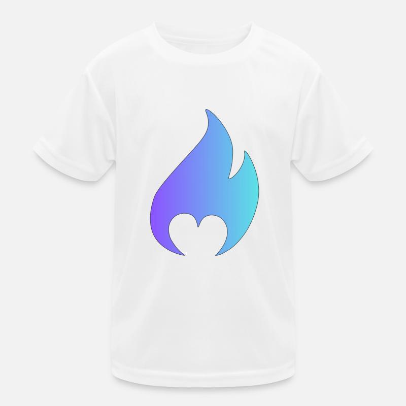 Flame with heart - Kids Functional T-Shirt - white