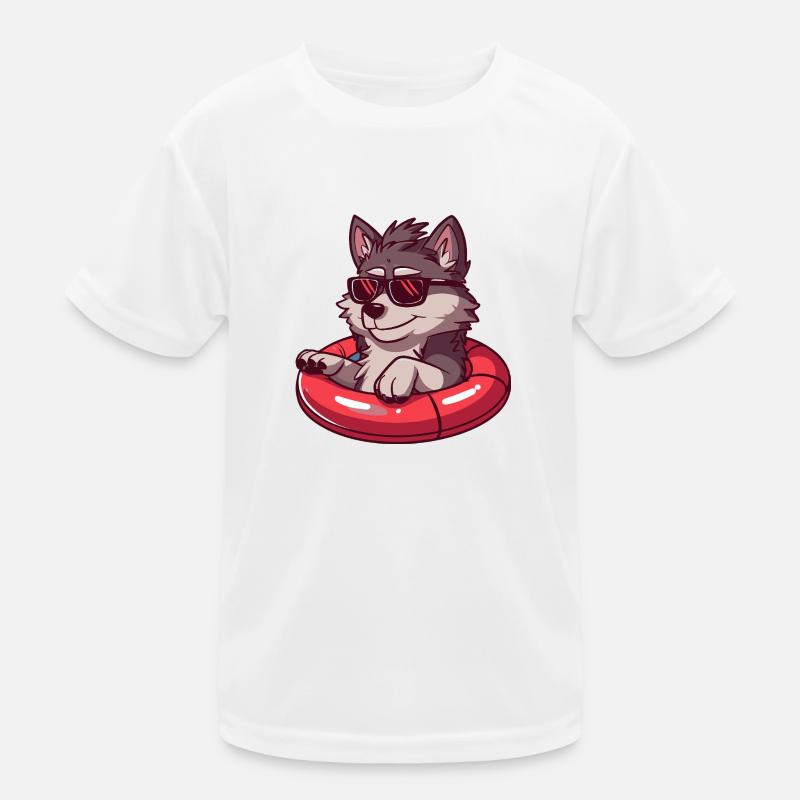 Wolf Comic Cool Kinder Funktions-T-Shirt