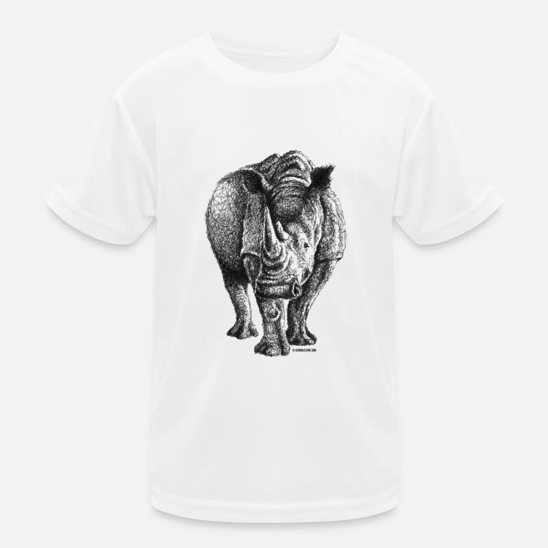Scribbled Rhino Kinder Funktions-T-Shirt