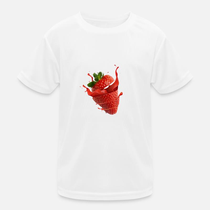 Erdbeere mit splash Kinder Funktions-T-Shirt