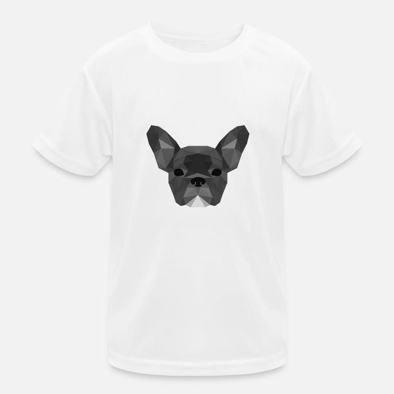 Low Poly Frenchie grey Kinder Funktions-T-Shirt