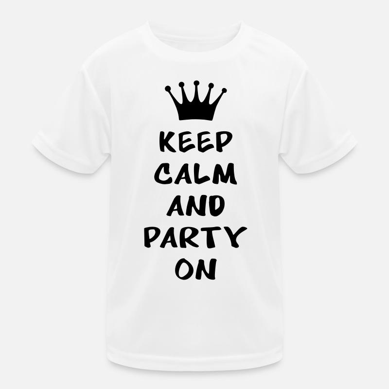 Keep calm and party on Kinder Funktions-T-Shirt
