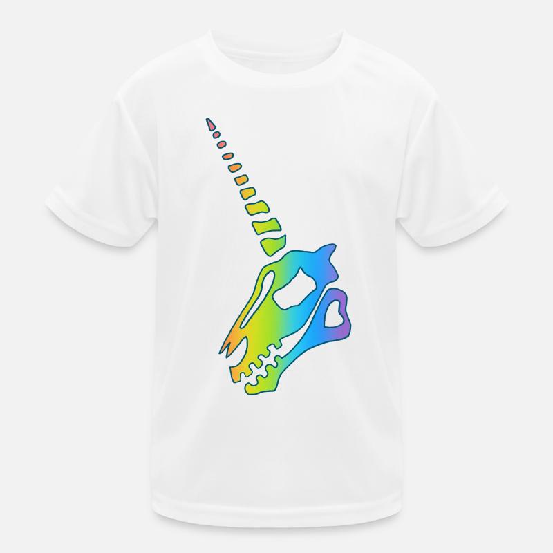 Regenbogen Einhorn Schädel Kinder Funktions-T-Shirt