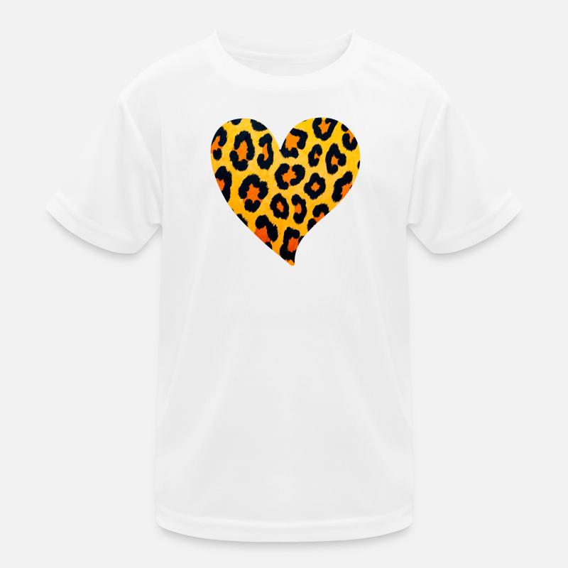 Leopard Herz Muster Kinder Funktions-T-Shirt