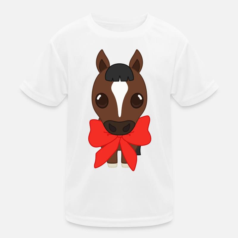 Bangs with red ribbon Kids Functional T-Shirt
