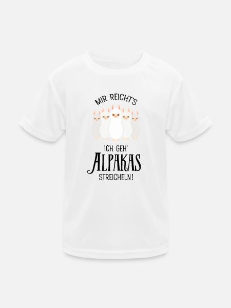 Mir Reichts Ich Geh Alpakas Streicheln - Kinder Funktions-T-Shirt - Weiß - Vorne