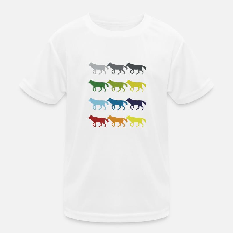 Neon Pop Art Retro Wolf Wildtier Geschenkidee Kinder Funktions-T-Shirt