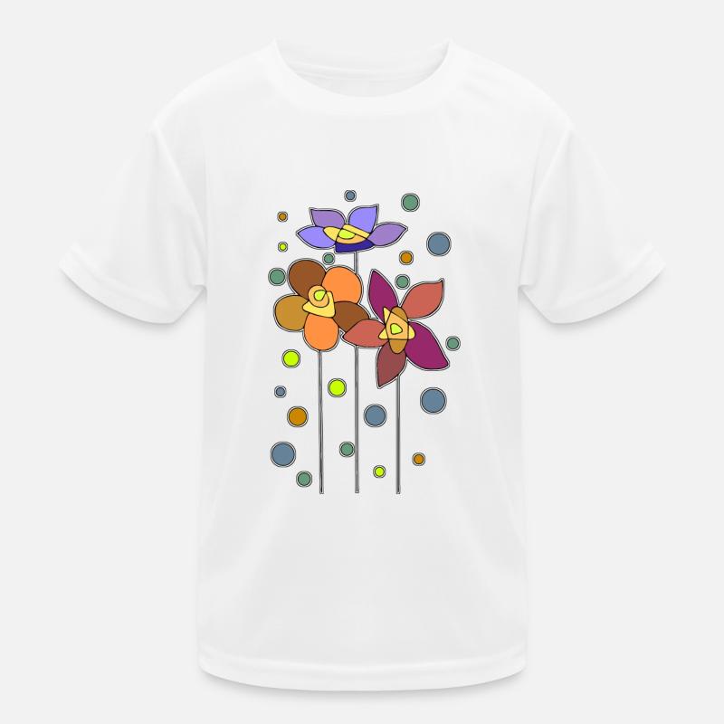 Blumen - Kinder Funktions-T-Shirt - Weiß
