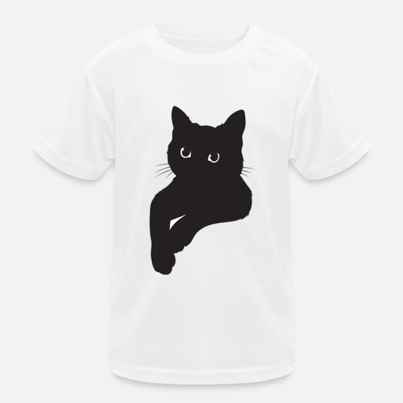 Schwarze Katze Pose Kinder Funktions-T-Shirt