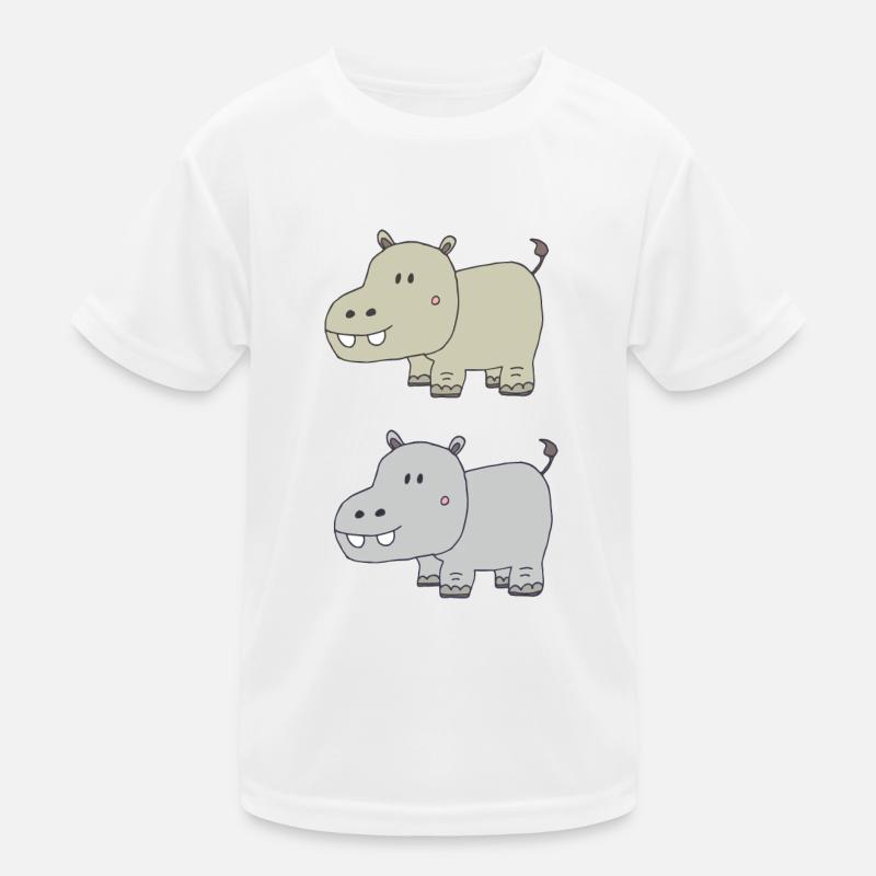 nilpferde zweifach Kinder Funktions-T-Shirt