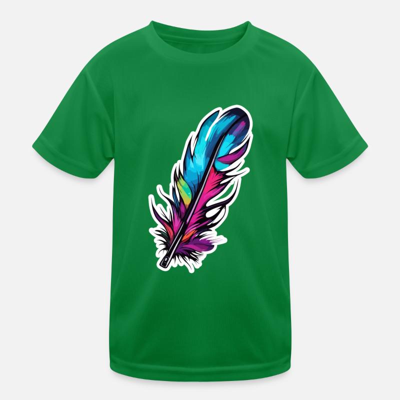 Feather / Quill / Bird Feather / Down Feather Kids Functional T-Shirt