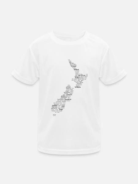 Neuseeland - Landkarte - Kinder Funktions-T-Shirt - Weiß