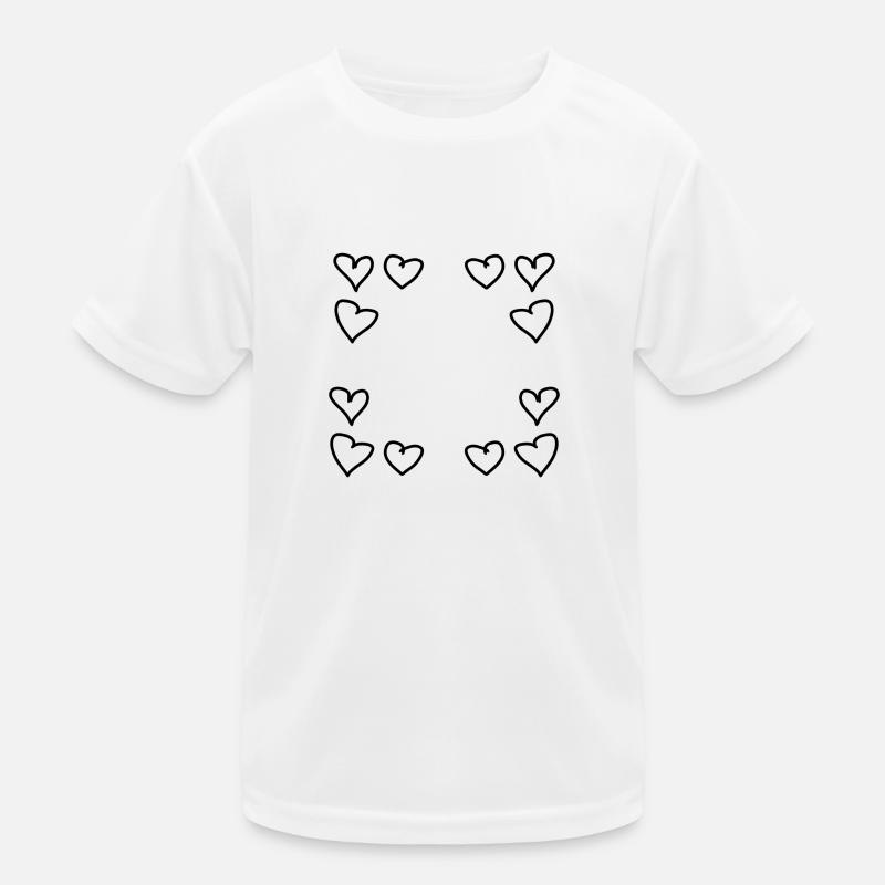 herzen muster rahmen eckig herz liebe Kinder Funktions-T-Shirt