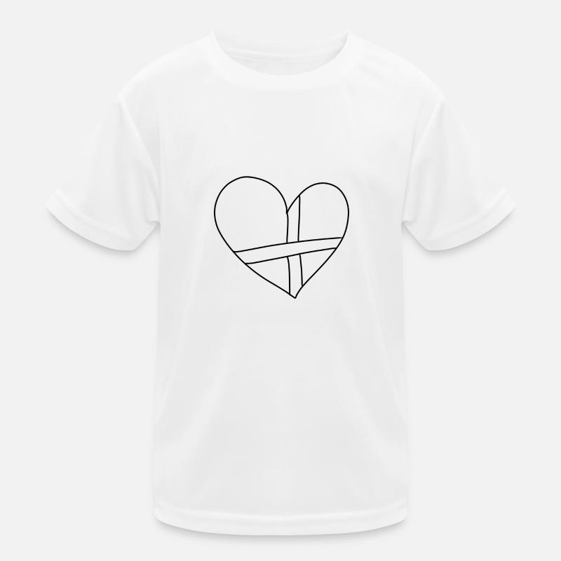 Heart Lines Ribbon Patch Kids Functional T-Shirt