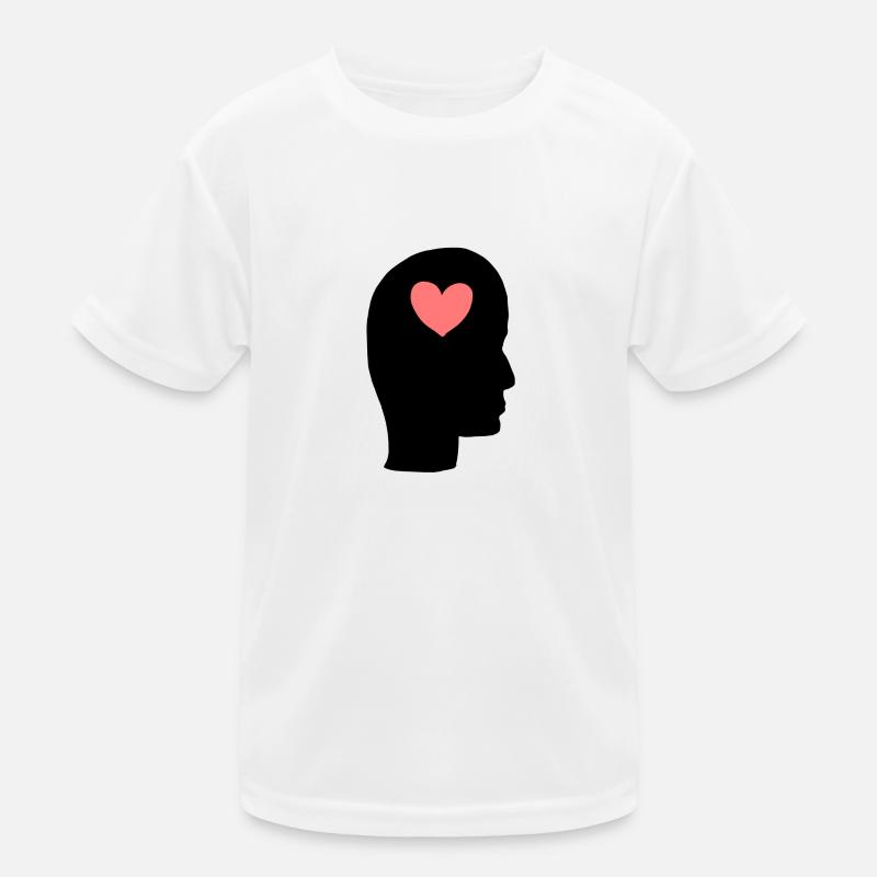 Head Profile People Side Symbol Heart Kids Functional T-Shirt