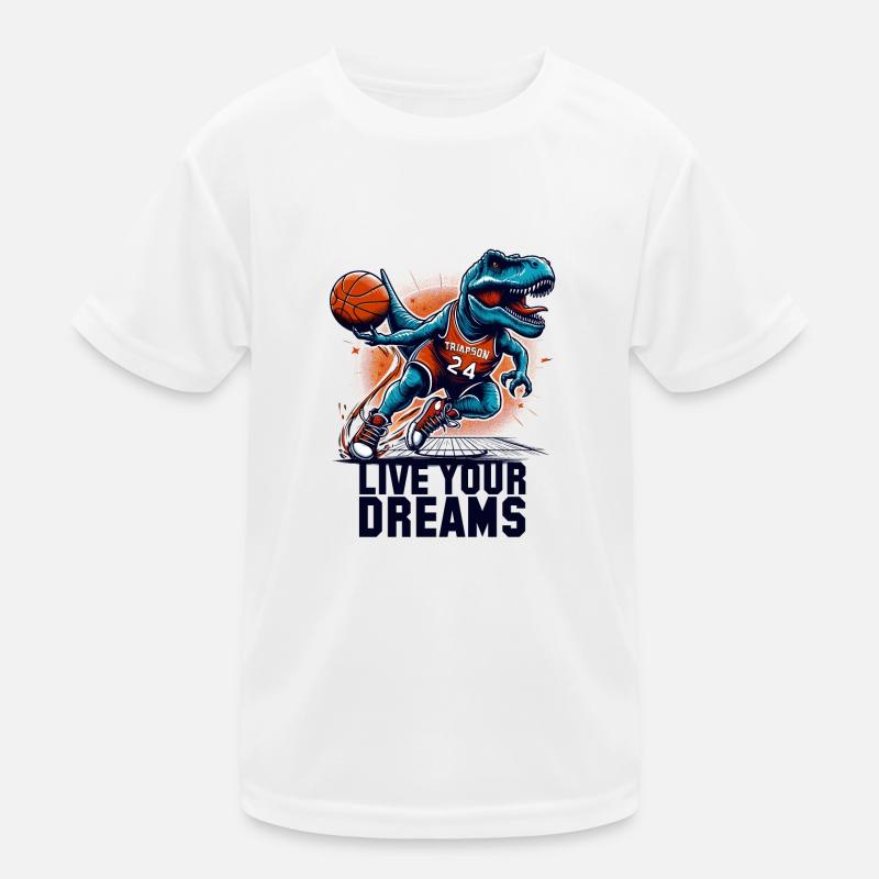 Basketball T-Rex Dinosaurier Träume Geschenk Kinder Funktions-T-Shirt
