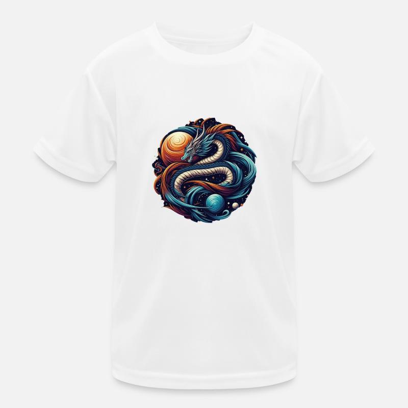 Mystical Cosmic Dragon Artwork Kids Functional T-Shirt