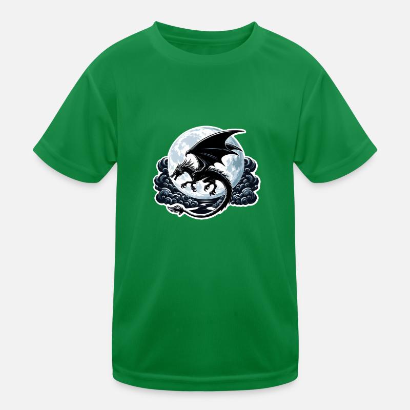 Mystical Dragon Silhouette Kids Functional T-Shirt