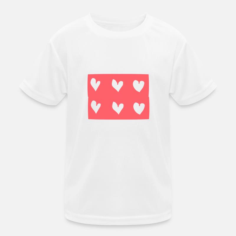 Six Hearts Pink Heart Rectangle Pattern Shape Kids Functional T-Shirt