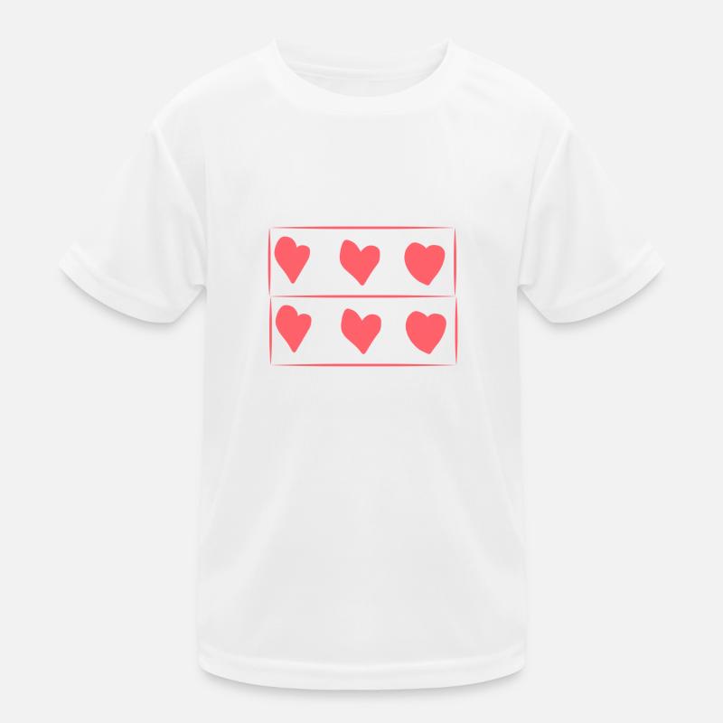 Six Hearts Heart Pink Rectangle Pattern Kids Functional T-Shirt