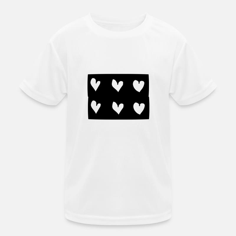 Six Hearts Heart Rectangle Pattern Shape Kids Functional T-Shirt