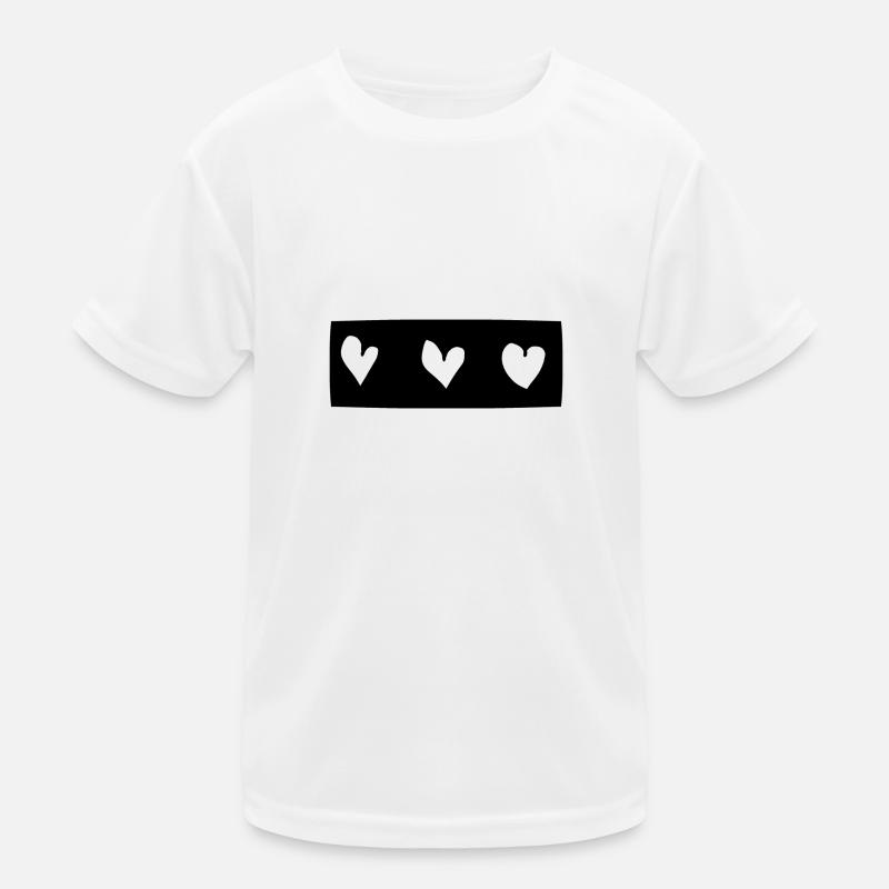 Three Hearts Heart Rectangle Love Shape Kids Functional T-Shirt