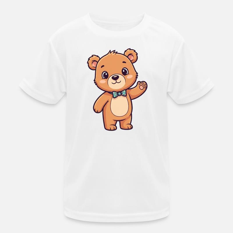 Cute bear head with bow Kids Functional T-Shirt